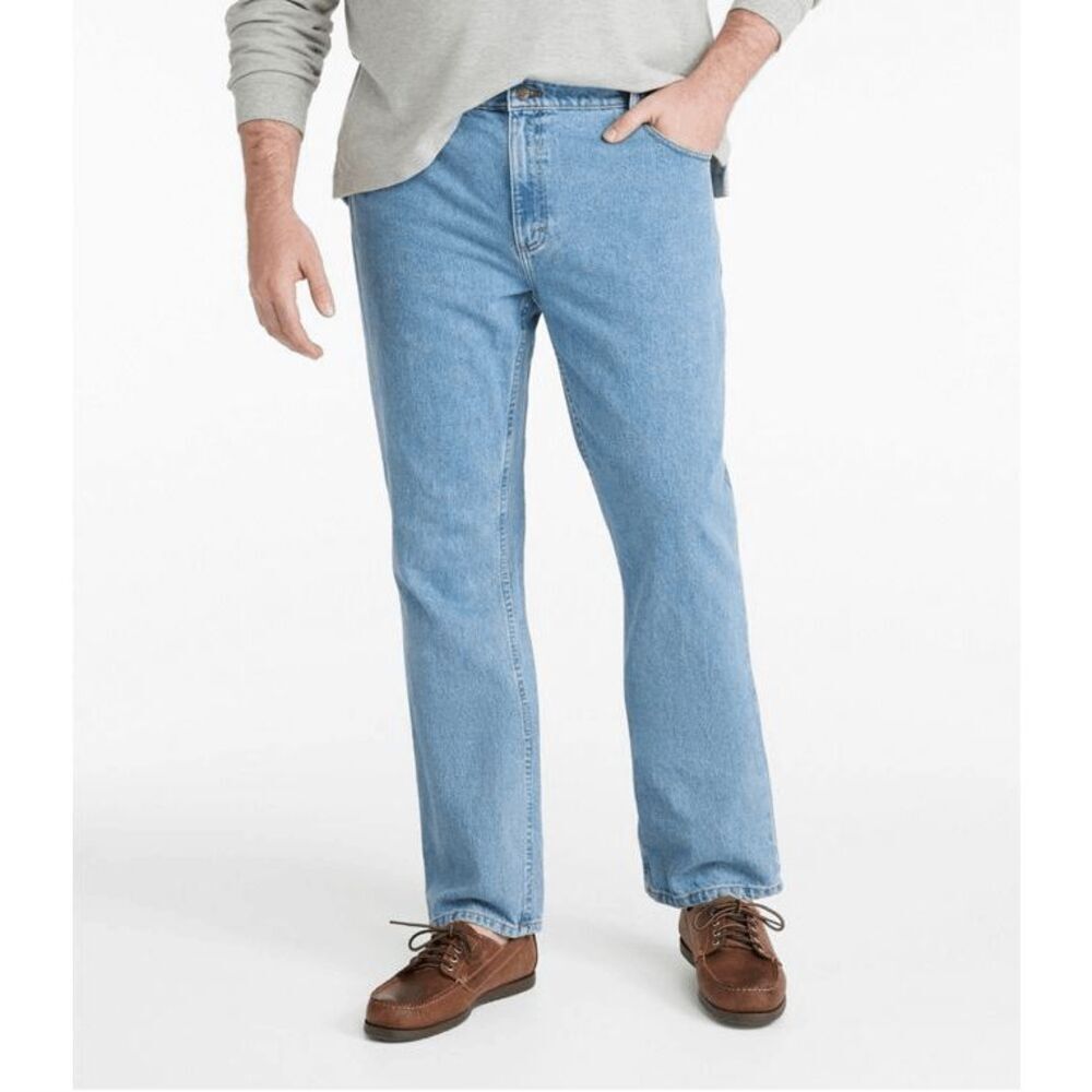 L.L. Bean Men’s 42x29 Standard Fit Straight Leg Jeans Light Wash Denim